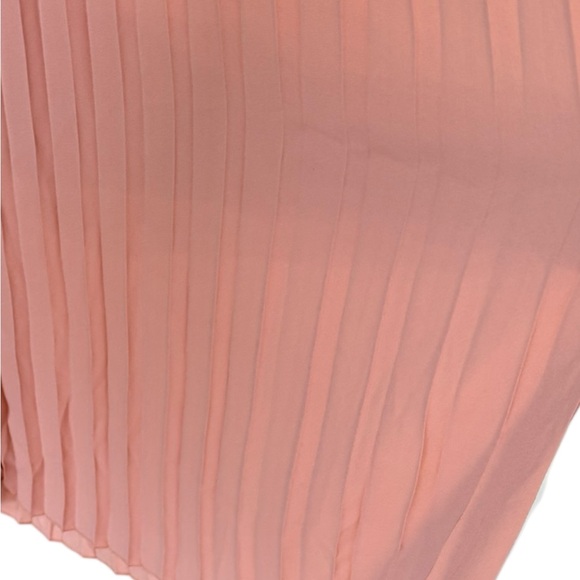 Coral Pink Pleated Crop Palazzo Pants Stretch Waist Small - Picture 3 of 7